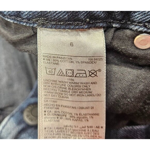 (3/$35) Old Navy Button Fly High Rise Straight Distressed Black Grey Jeans - Picture 6 of 11